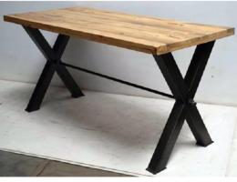 Mesa de comedor de madera de mango vintage industrial