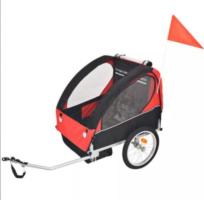 Remolque de bicicleta para niños rojo y negro 30 kg