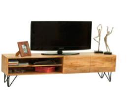 Mueble para Televisor o mesa para TV Vintage industrial de madera maciza de mango