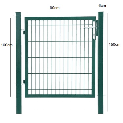 Puerta de malla de jardín,verja Acero galvanizado Puerta de jardín de 106 x 100 cm 