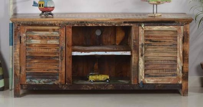 Aparador o Mesa para Televisor Vintage de madera maciza 