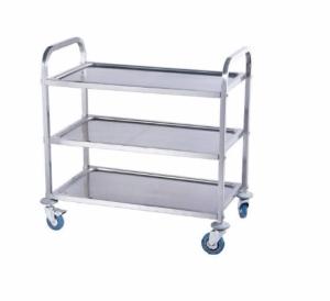 Carro - Trolley catering con ruedas y 3 pisos. Acero inoxidable