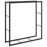 Leñero de acero negro 110x30x116 cm