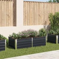 Jardinera elevada acero galvanizado gris antracita 160x80x45 cm