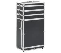 Trolley de maquillaje de aluminio negro