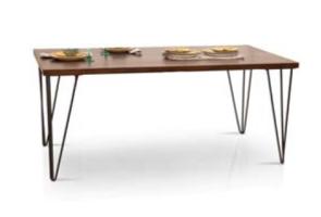 Mesa de comedor o salón de madera de mango industrial