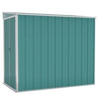  Cobertizo de jardín pared acero galvanizado verde 118x194x178cm