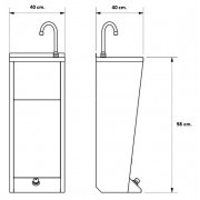 Lavamanos de pie integral con pulsador  o fregadero
