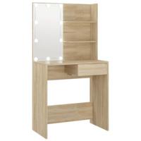 Tocador con LED roble Sonoma 74,5x40x141 cm