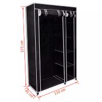 Armario plegable 110x45x175 cm negro